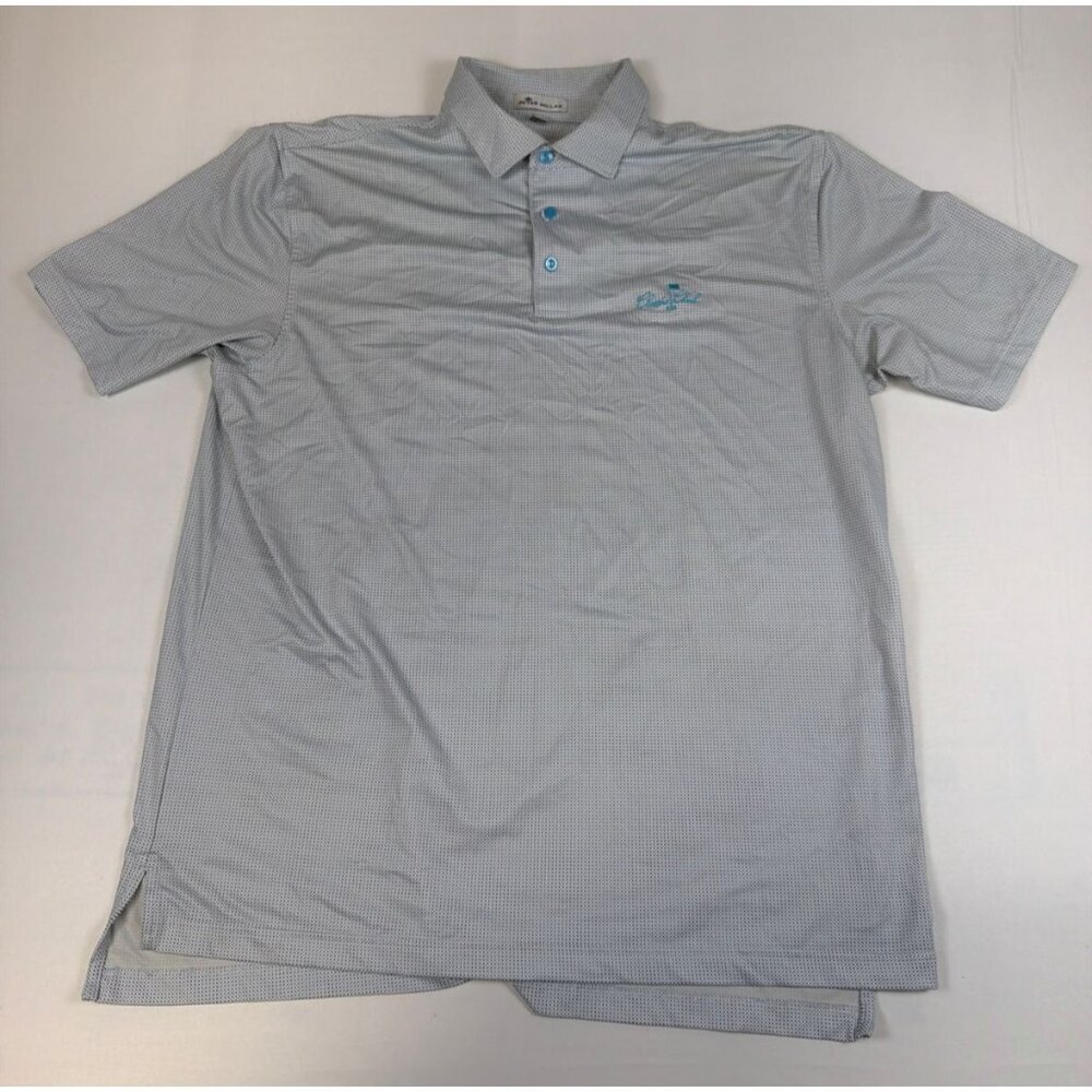 Peter Millar Crown Sport XL Blue Geometric Dot Performance Golf Polo Shirt